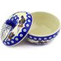 Polish Pottery 5?-inch Apple Shaped Jar (Yellow Holly Berries Theme) + Certificate of Authenticity