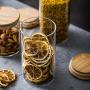 Sealed Glass Bottle Storage Jar Nordic Simple Kitchen Food Grains Transparent Tea Coffee Seal Storage Cans DELICATEWNN (Capacity : 450ml)
