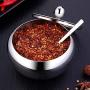 DUDDP Storage Spice lar set Stainless Steel Spice Jars,Storage Condiment Containers with Clear Top Lid Magnetic Spice Tins,Suitable for Restaurant/Kitchen, Etc,Kitchen supplies