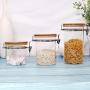 Household Glass Storage Tank Sealed Clip Cover Transparent Storage Jar Food Storage Bottle,550Ml