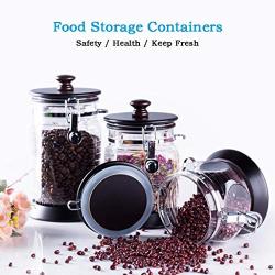 Food Storage Containers Plastic with Lids Airtight Bpa Free Large, Cereal Storage Containers Dispenser Cookie Jar for Kitchen Pantry Organization Canister Candy Bulk, 800mL/1.1L/1.5L (Size : 1.1L)