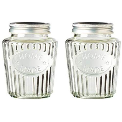 Amici Home A7CR101S2R Homemade Jar Medium Glass Storage Canister, Clear