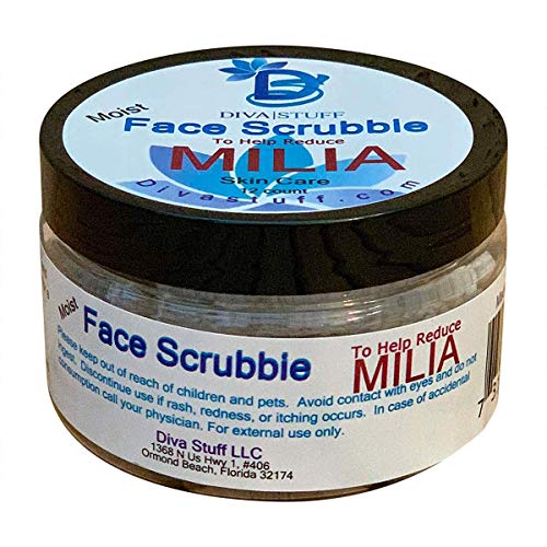 Diva Stuff Milia Face Scrubbies, Helps Dissolve and Reduce Milia, With Salicylic Acid, Niacin, Retinol, Pumice and More, 12 Count
