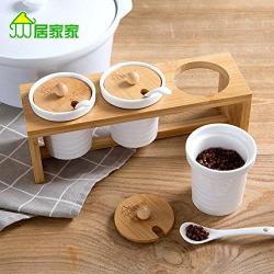 Spice storage containers,Small spice jars Storage containers Ceramic spice jars with lid Spice jars bulk Porcelain condiment jar-B