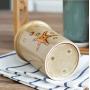 Hand painted ceramic seasoning jar household kitchen supplies seasoning bottle storage tank bamboo tray salt sugar storage tank,1pcs8