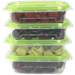 Home Basics 12 Piece Plastic Food Storage Container Set with Vented Plastic Lids, Green