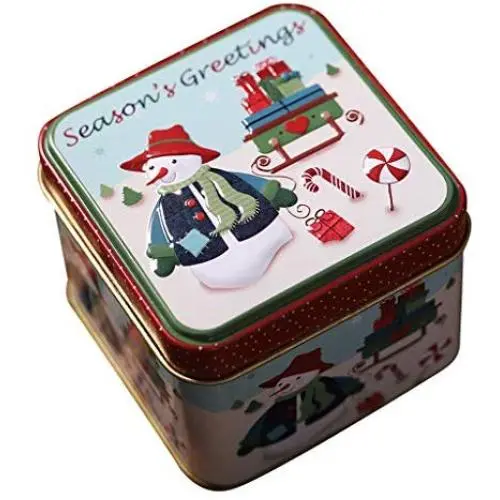 Frohe Weihnachten! Fauean Tin Container Christbaum-Gläser Geschenkboxen für Kinder 4 Stück Süßigkeiten Cookie Aufbewahrungsboxen Dekoration Aufbewahrungsboxen