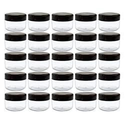ljdeals 5 Gram Clear Jars with Black Lids Cosmetic Container for Make Up, Lotion, Creams 50 pack