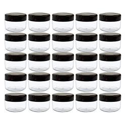 ljdeals 5 Gram Clear Jars with Black Lids Cosmetic Container for Make Up, Lotion, Creams 50 pack