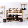 QETU Ceramic Spice Jars Containers Suit, Pepper, Salt, Chili Tank Containers with Lids, Three-Tier Kitchen Sealed jar Storage Rack