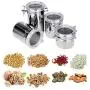 Stainless Steel Coffee Tea Candy Beans Milk Powder Food Sealed Cans Pots Storage Spice Jars with Transparent Covers 4pcs/pack Stainless Steel Coffee Tea Candy Beans Milk Powder Food Sealed Cans Pots Storage Spice Jars with Transparent Covers 4pcs/pack