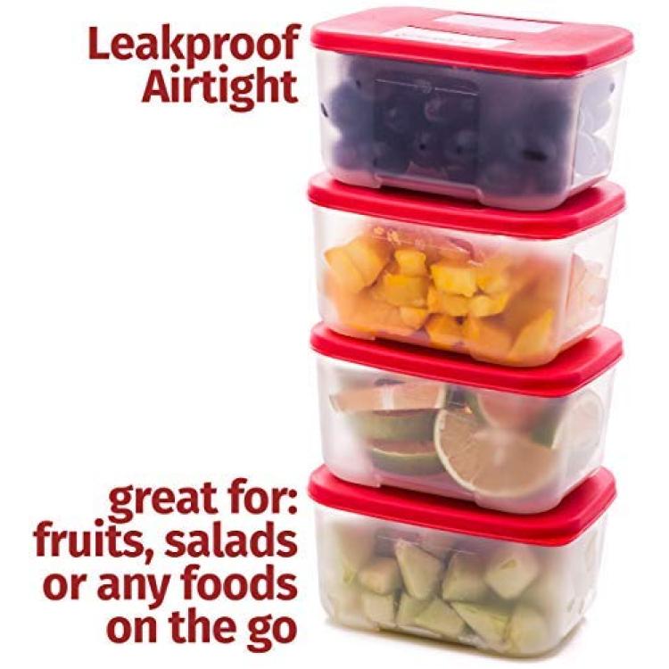 6 Pack 2.3 Oz. Plastic Food Storage Containers With Airtight Lids Salad  Dressing Container To Go Small Condiment Containers - Buy 6 Pack 2.3 Oz.  Plastic Food Storage Containers With Airtight Lids