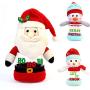 smallwoodi Candies Jar,Christmas Tree Santa Snowman Pattern Transparent Candies Jar Storage Bottle Christmas Decoration Supplies