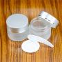 Empty Frosted Clear Glass jar with Inner Liners and Lids and Mini Spoon, 0.53oz Round Glass Jars-Black Lids for Cream jars, Cosmetics, Diy, Make up, Homemade Sample-10PCS
