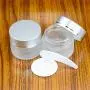 Empty Frosted Clear Glass jar with Inner Liners and Lids and Mini Spoon, 0.53oz Round Glass Jars-Silver Lids for Cream jars, Cosmetics, Diy, Make up, Homemade Sample-10PCS