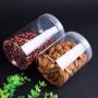 UPKOCH 10pcs Transparent Plastic Can Food Storage Container Sealed Jar with Lid for Coffee Bean Nuts (530ml)