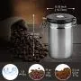 FancyWhoop Coffee Canister Stainless Steel Fresher Beans and Grounds for Longer - Canister with Date Tracker with Scoop FancyWhoop Coffee Canister Stainless Steel Fresher Beans and Grounds for Longer - Canister with Date Tracker with Scoop