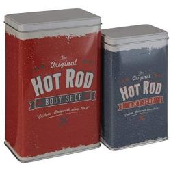 Premier Housewares Hot Rod Storage Canisters, Multi-Colour, Round, Set of 3