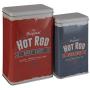 Premier Housewares Hot Rod Storage Canisters, Multi-Colour, Round, Set of 3