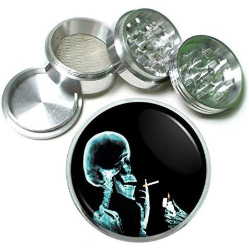 Smoking X-Ray Skeleton Aluminum Tobacco Herb Spice Grinder