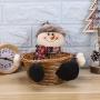 NUOBESTY Christmas Candy Storage Basket Christmas Party Gift Holder Xmas Storage Basket Fruits Container Basket Jar Snowman Candy Storage Basket for Christmas (Snowman)