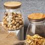 UPKOCH 2pcs Grain Canister Practical Durable Clear Glass Jar Storage Container Empty Storage Bottle for Shop Home Kitchen (700ml + 1100ml)