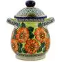 Polish Pottery 8-inch Jar with Lid and Handles (Fiery Poppies Theme) Signature UNIKAT + Certificate of Authenticity Polish Pottery 8-inch Jar with Lid and Handles (Fiery Poppies Theme) Signature UNIKAT + Certificate of Authenticity