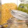 Reinforced Glass Canning Jar Wide Mouth Food Storage Jar With Lock Button Lid Leakproof Food Container Fruit Jar Dishwash Safe,500Ml Reinforced Glass Canning Jar Wide Mouth Food Storage Jar With Lock Button Lid Leakproof Food Container Fruit Jar Dishwash Safe,500Ml