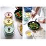 The taste of home Macaron color creative ceramic seasoning jar seasoning bottle sauce tank kitchen storage tank three-piece