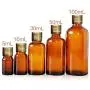 4PCS 5ml/10ml/30ml/50ml/100ml Empty Reusable Amber Glass Bottle Vial Jar Container with Gold Screw Lid and Inner Plug for Essential Oil Perfume Cosmetic (10ml) 4PCS 5ml/10ml/30ml/50ml/100ml Empty Reusable Amber Glass Bottle Vial Jar Container with Gold Screw Lid and Inner Plug for Essential Oil Perfume Cosmetic (10ml)