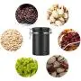 Dampfschließbarer Kaffeebehälter, Großer, luftdichter Edelstahl-Kaffeebehälter für ganze Bohnen/gemahlenen Kaffee (Schwarz 1,8L)