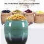 Ceramic Grain Container Kitchen Storage Tank Rice Storage Buckets Flour Containers Ceramic Jar (Color : Green, Size : 28x28x42cm) Ceramic Grain Container Kitchen Storage Tank Rice Storage Buckets Flour Containers Ceramic Jar (Color : Green, Size : 28x28x42cm)