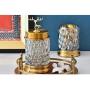 Reindeer Transparent with Cover Sugar Jar Living Room Soft Decorations Craft Creative Ornaments Glass Candy Jar (A)