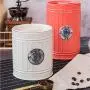 3-teiliges Europäisches Stauraumbehälter Set, Dichtbehälter für Kaffee, Tee, Zucker, Milchpulver – Wasserdicht, Korrosionsbeständig, eingelassene Konstruktion, Weiß.
