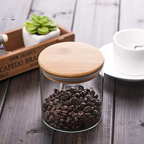 HHXQXB Coffee Canister Food Storage Canister, Glass Coffee Bean Container, CO2 Valve & Free Scoop,Best Storage for Fresh Coffee BeansTea, Coffee, Spice, Sugar, Salt and More（110X160mm）