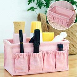 Milue Home Foldable Make Up Storage Box Desktop Cosmetic Organizer Makeup Container (Pink)