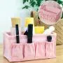 Milue Home Foldable Make Up Storage Box Desktop Cosmetic Organizer Makeup Container (Pink) Milue Home Foldable Make Up Storage Box Desktop Cosmetic Organizer Makeup Container (Pink)