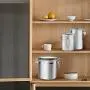 Stainless Steel Airtight Canister for Kitchen, Large Flour Coffee Bean Tea Cereal Sugar Cookie Metal Food Storage Canisters with Clear Lid and Sturdy Locking Clamp