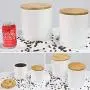 77L Food Storage Canister - Ceramic Food Storage Canister with Airtight Wooden Lid, 53.04 FL OZ (1570 ML) White Food Storage Jar for Home and Kitchen Serving for Coffee, Sugar, Tea, Flour and More 77L Food Storage Canister - Ceramic Food Storage Canister with Airtight Wooden Lid, 53.04 FL OZ (1570 ML) White Food Storage Jar for Home and Kitchen Serving for Coffee, Sugar, Tea, Flour and More