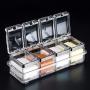 SZQL Clear Seasoning Rack Spice Pots - 4 Piece Acrylic Seasoning - Storage Container Condiment Jars Non-Slip Design