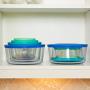 Anchor Hocking Classic Glass Food Storage Containers with Lids, Mixed Blue, 26-Piece Set