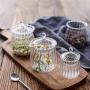 Goquik Transparent Heat-resistant Glass Tea Can Coffee Pot Storage Bottle Candy Jar Snack Cans With Lid (Size : 6.5cm9cm)