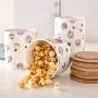 Schicker Keramik-Siegel-Aufbewahrungsbehälter mit Bambuschwammdeckel, niedlicher Kuchen-Muster, großer Fassungsvermögen für Tee, Kaffee, Zucker, Tank/Behälter