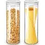 Bouteilles en verre ZENS avec couvercles, étanches, 1,95 L, contenants pour pâtes, ensembles de 2 pour cuisine, idéale pour les pâtes. Bouteilles en verre ZENS avec couvercles, étanches, 1,95 L, contenants pour pâtes, ensembles de 2 pour cuisine, idéale pour les pâtes.