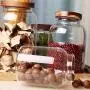 Danmu 1Pc of Lead Free Glass Storage Jars Food Storage Jars with Natural Wood Lid Coffee Bean Jar Cookies Flour Sugar Candy Spice Container 1200ML / 40.5oz Danmu 1Pc of Lead Free Glass Storage Jars Food Storage Jars with Natural Wood Lid Coffee Bean Jar Cookies Flour Sugar Candy Spice Container 1200ML / 40.5oz
