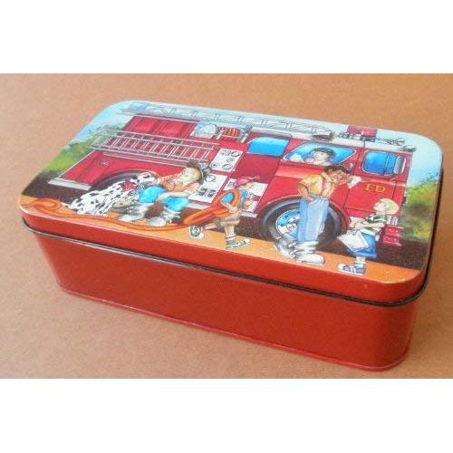 Decorative Fire Truck Tin Can Storage Container - Container is EMPTY