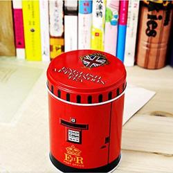 Practical Container Double Cover Food Tea Pot Candy Storage Tins Canister Box - Red, 9x6.5cm