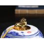 JKCOM Chinese Style Ceramics Tea Container, Tea Caddy, Porcelain Tea Storage Jar Smooth Surface