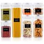 Airtight Food Storage Containers, Vtopmart 7 Pieces BPA Free Plastic Cereal Containers with Easy Lock Lids, for Kitchen Pantry Organization and Storage, Include 24 Labels