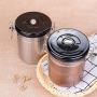 Airtight Coffee Bean Sealed Can Container With Exhaust Valve Stainless Steel Coffee Storage Coffee Tea Storage Jar Canister Container Pot Tank Stainless Steel for Coffee Tea Sugar Cereal Brown by SOP